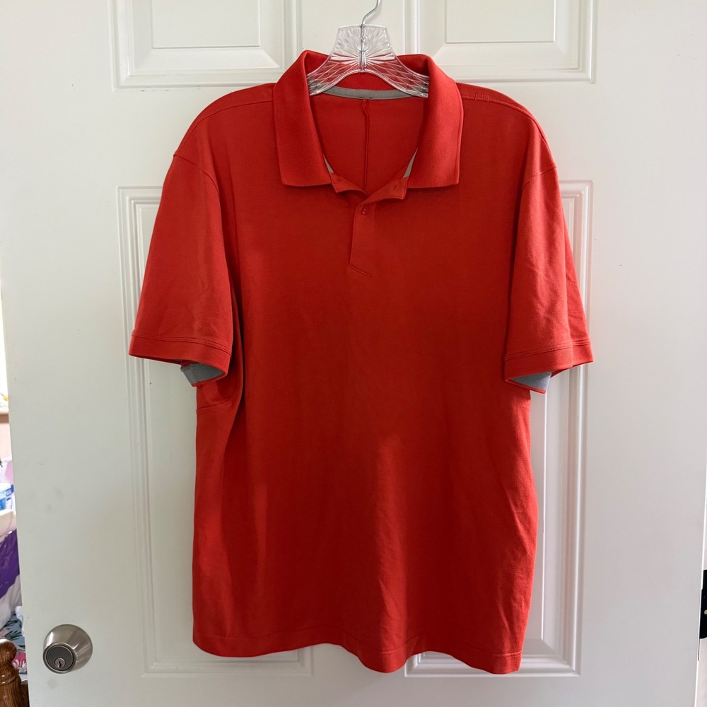 Lululemon Live in Practice Polo. Lg, Orange